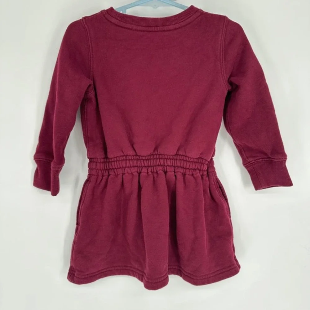 Polo‎ Ralph Lauren Kids Burgundy Polo Bear Fleece Sweatshirt Dress Maroon